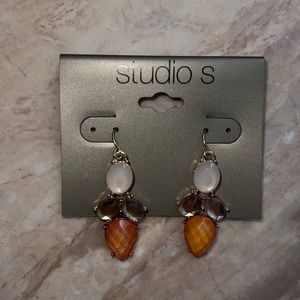 Gold orange earrings